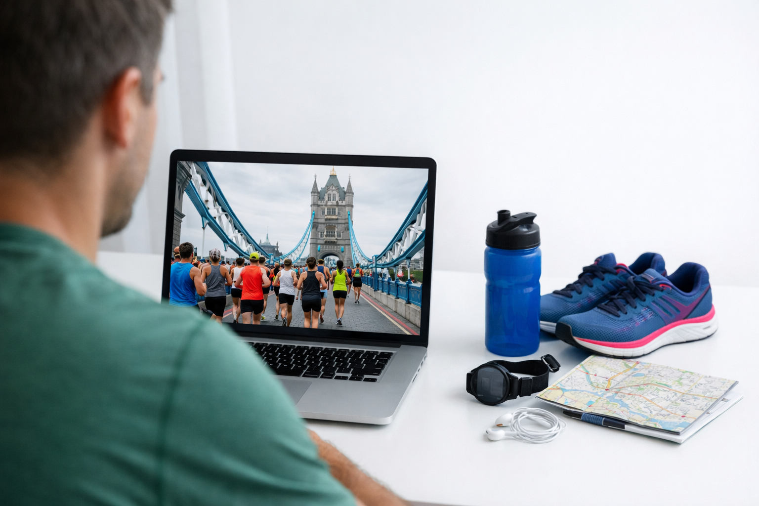 Woman training on Thames path for September half marathon