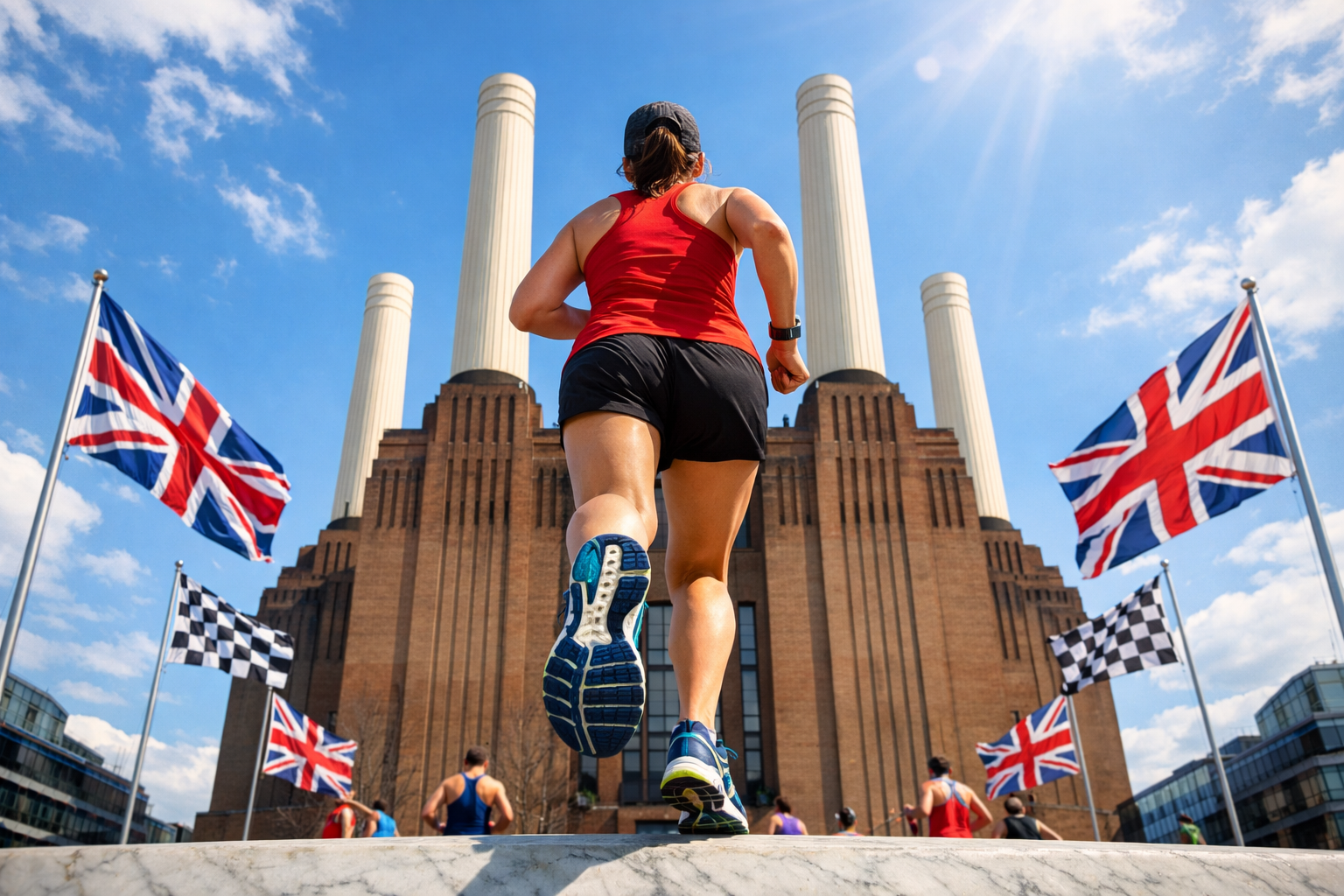 Close-up of sneakers on Battersea 10k starting line