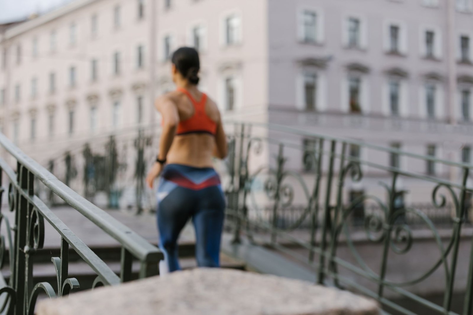 Close-up of sports bra fabric and supportive straps