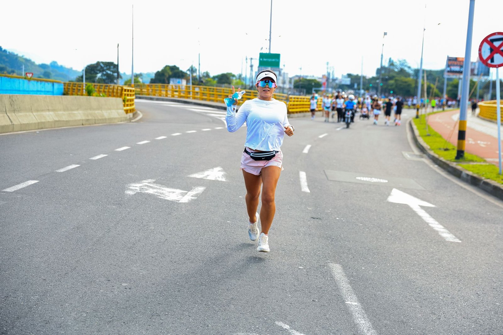 Sports drink and gels ready in route-specific hydration belt