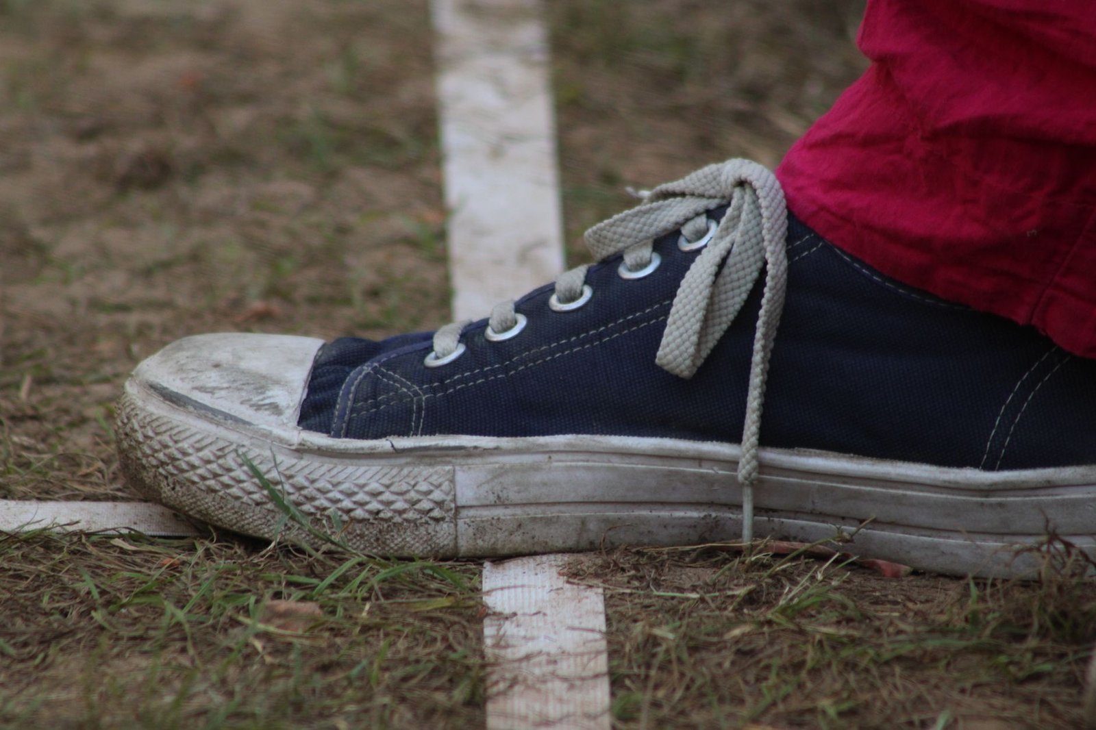 Close-up of lace loops demonstrating secure midfoot fit technique