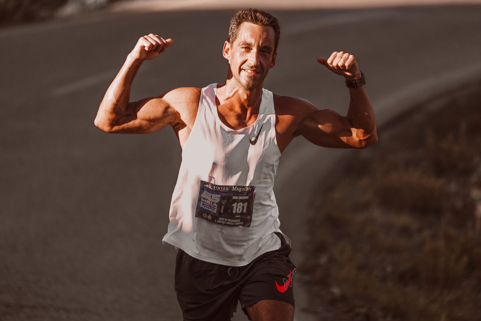 Runner performing dynamic mobility drills with strength exercises