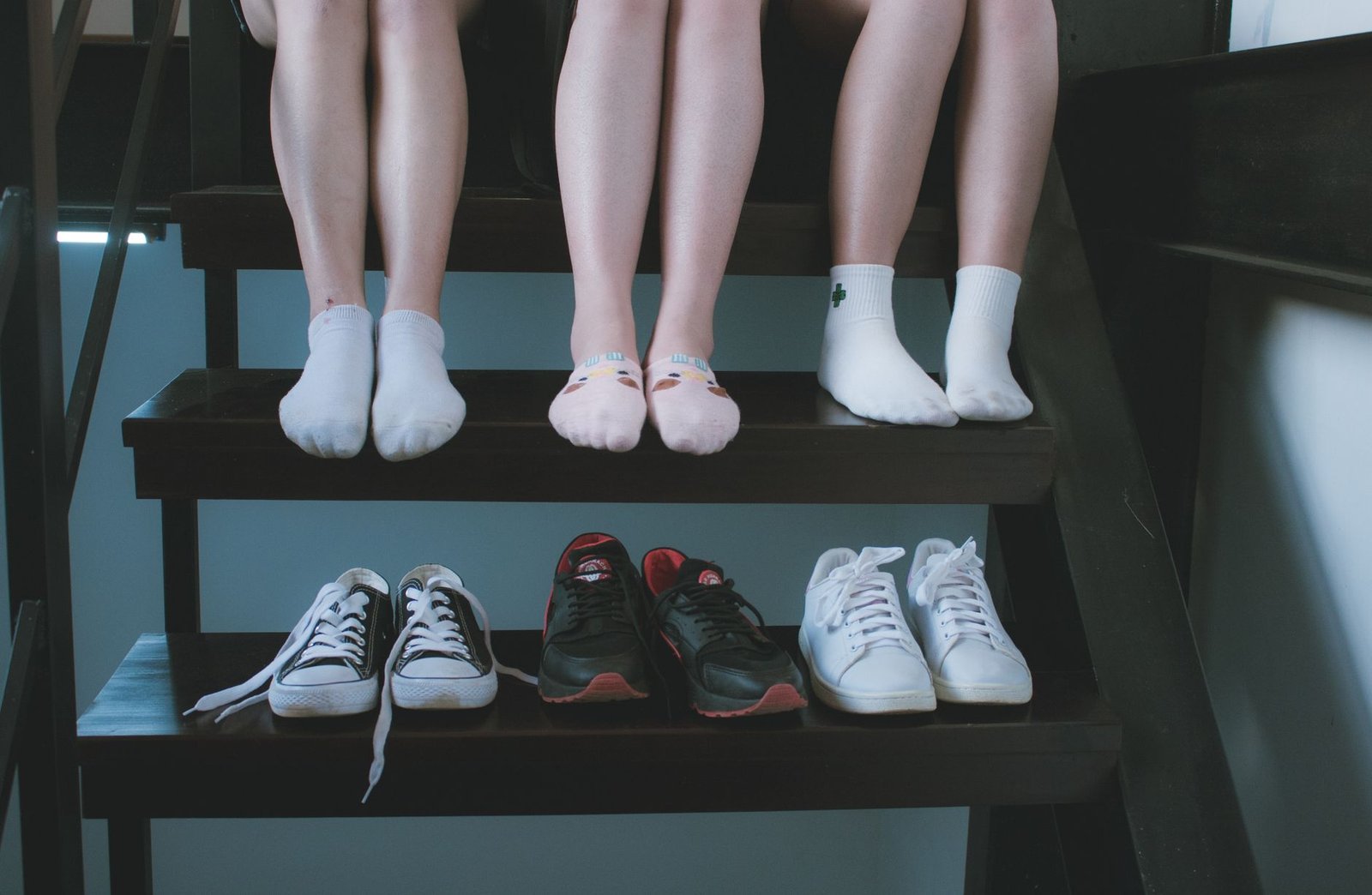 Changing into dry socks and breathable shoes for comfort
