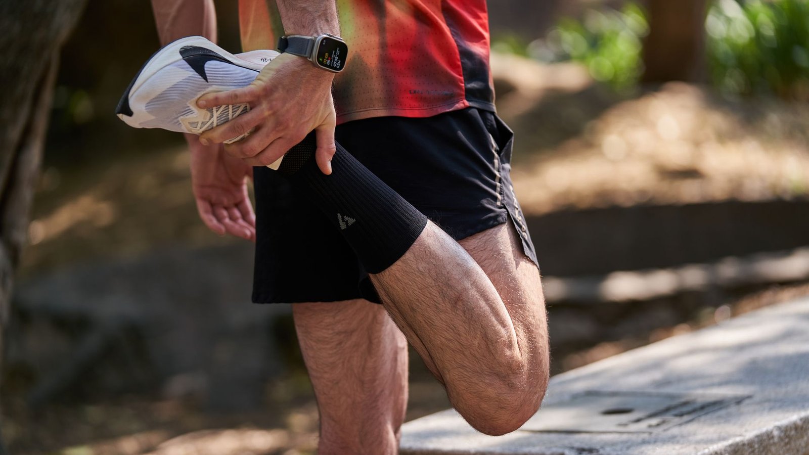 Jogger using light clothing for cooling and comfort