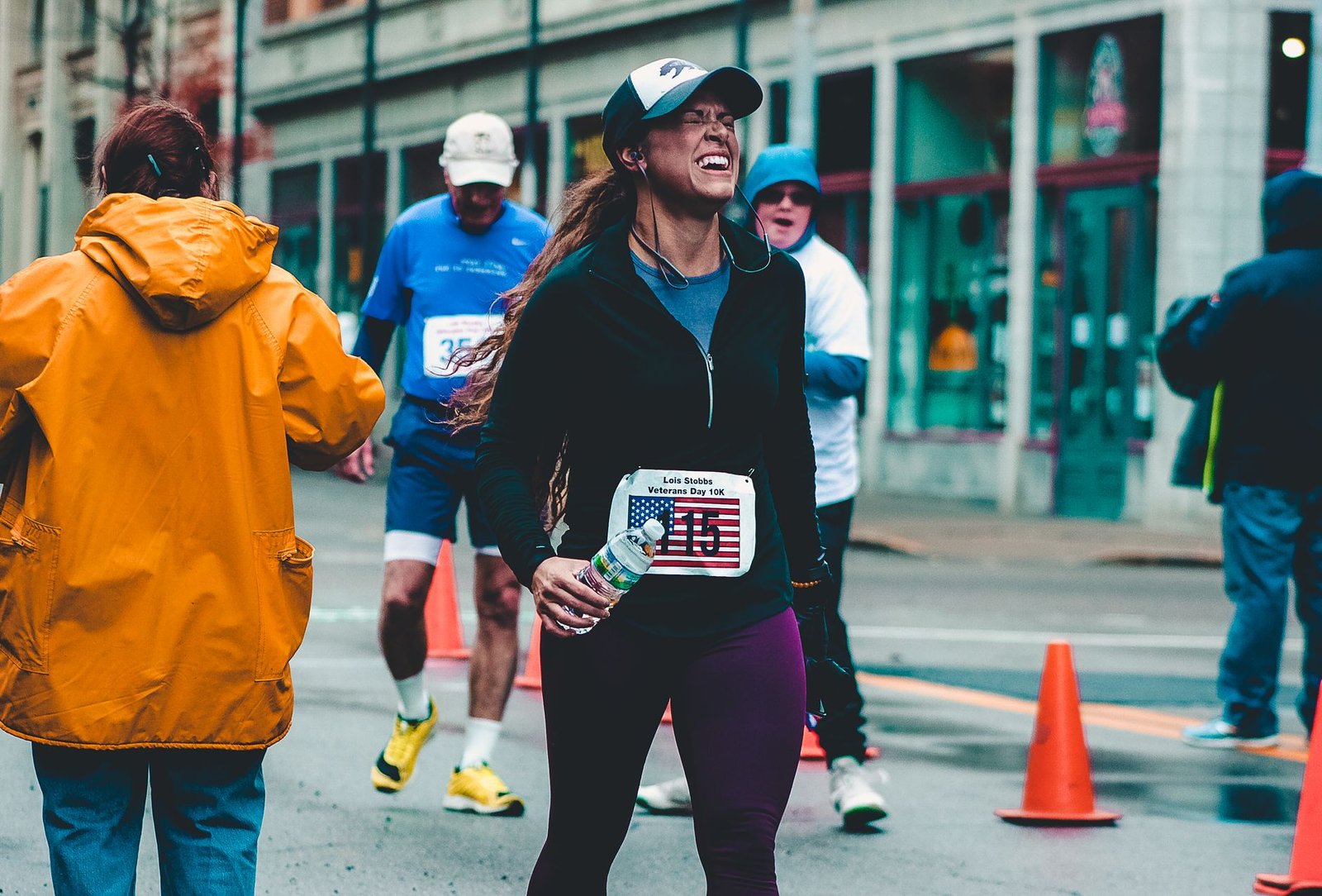 Hydration and gentle walking after finishing a race