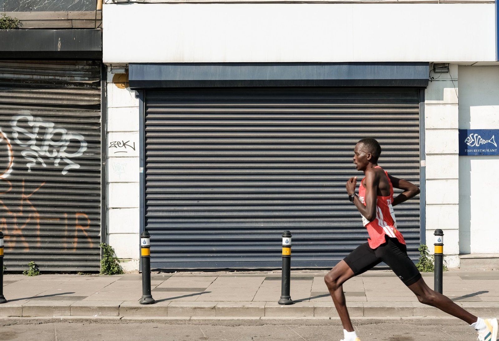 Compact ultralight gear packed for short runs in London