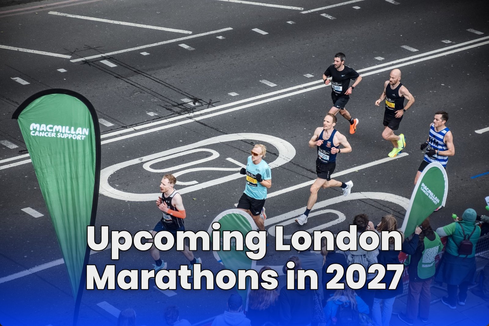 Runners crossing a London bridge during a marathon